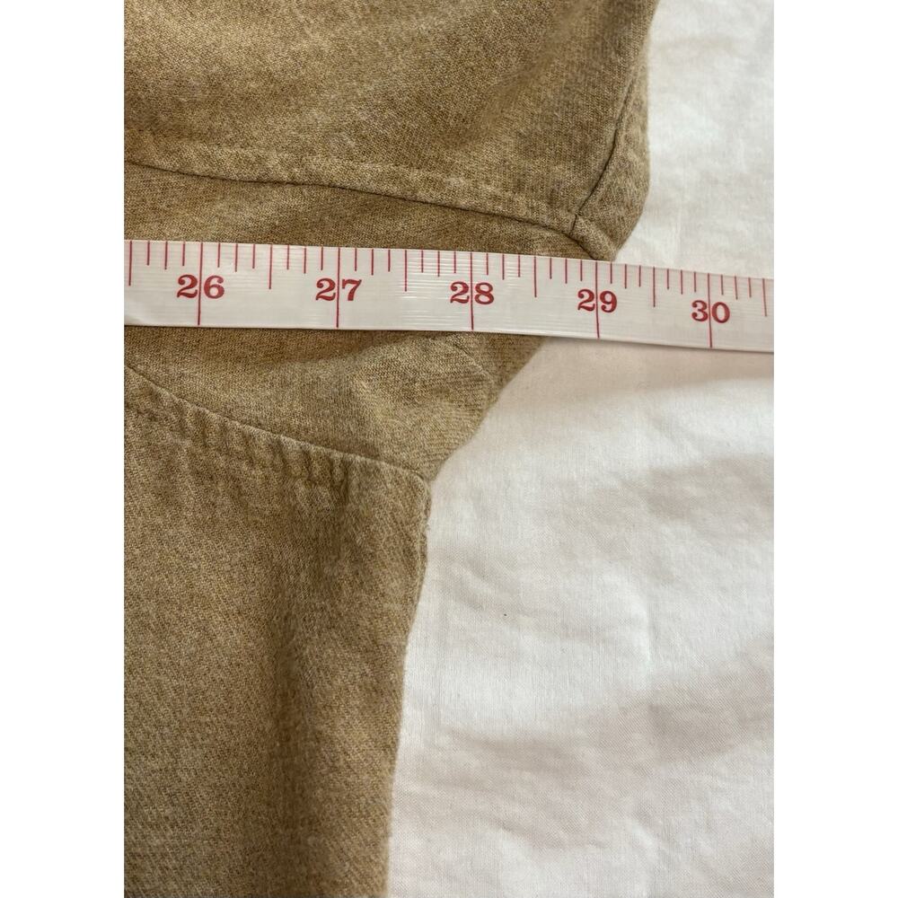 Duluth Trading XL Soft Flannel Shirt Relaxed Fit Button Down Pockets Beige Tan - Picture 8 of 9